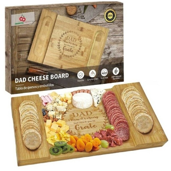 Unbranded Other - Dad Bamboo Cheese Board - Gift for Father from Daughter Son Kids - Best Bir